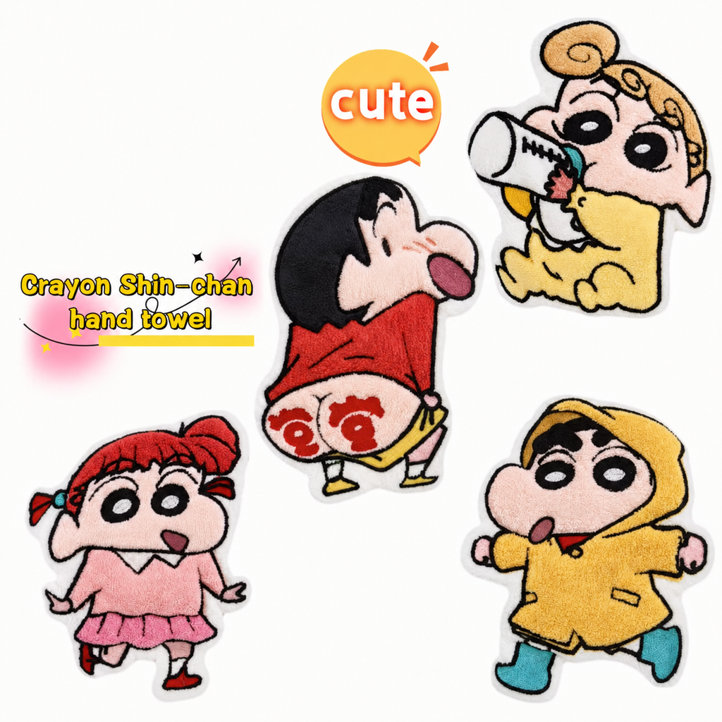 🔥 SPECIAL SALE 🔥 – 4-Piece Cute Shin-chan Hand Towel Set 🛍️